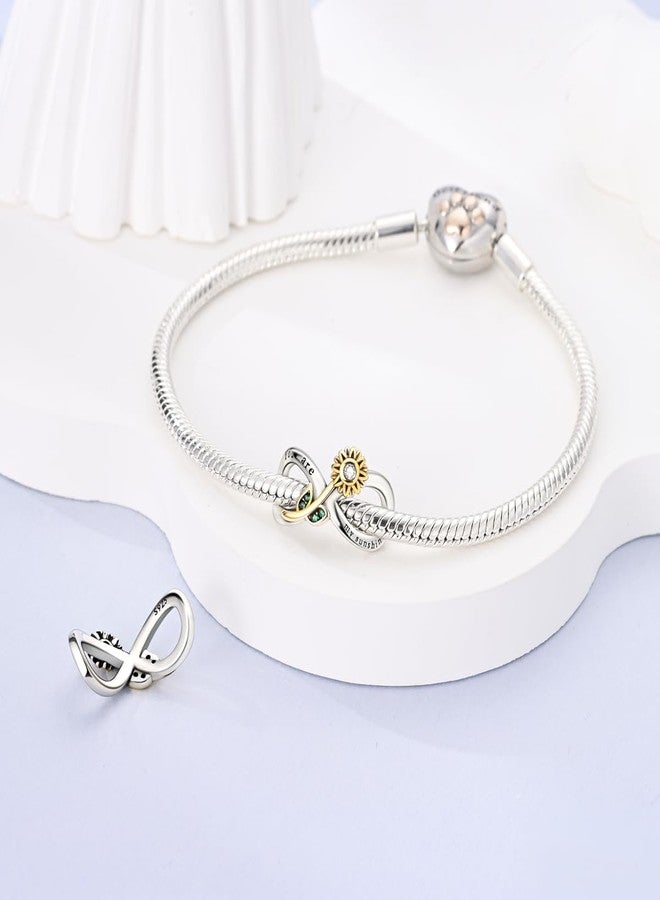NARMO Charms for Bracelets 925 Sterling Silver Infinity Love Charm Sunflower Charms Jewelry Gifts for Women - Image 2
